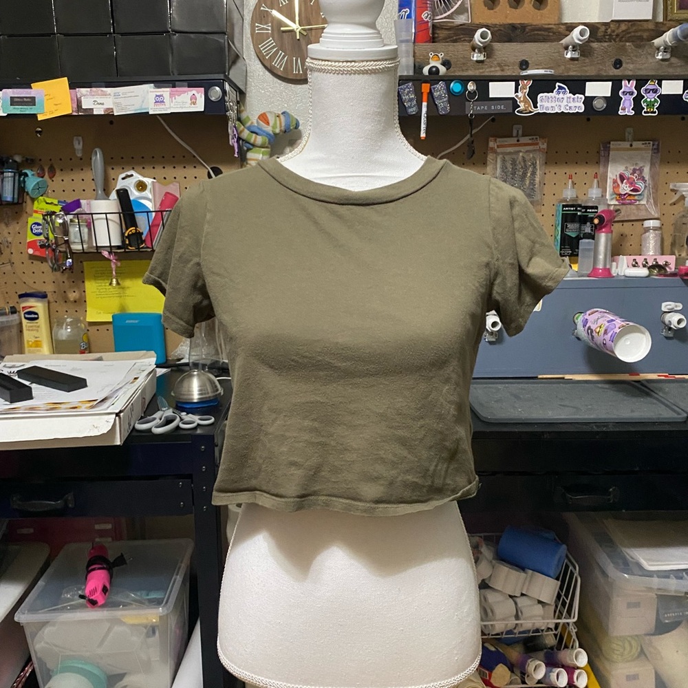 army green kids t shirt